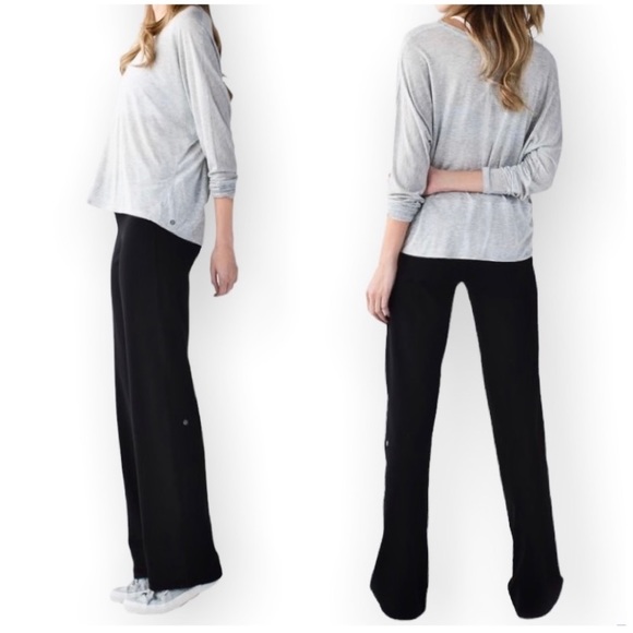 Lululemon Still Pant Black Wide Flared Leg Size 8 - Picture 1 of 10